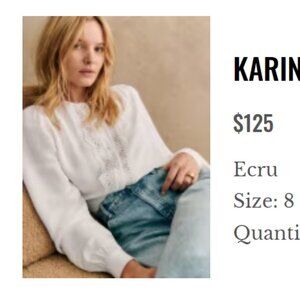 Sezane Karina Blouse Ecru - Size 8